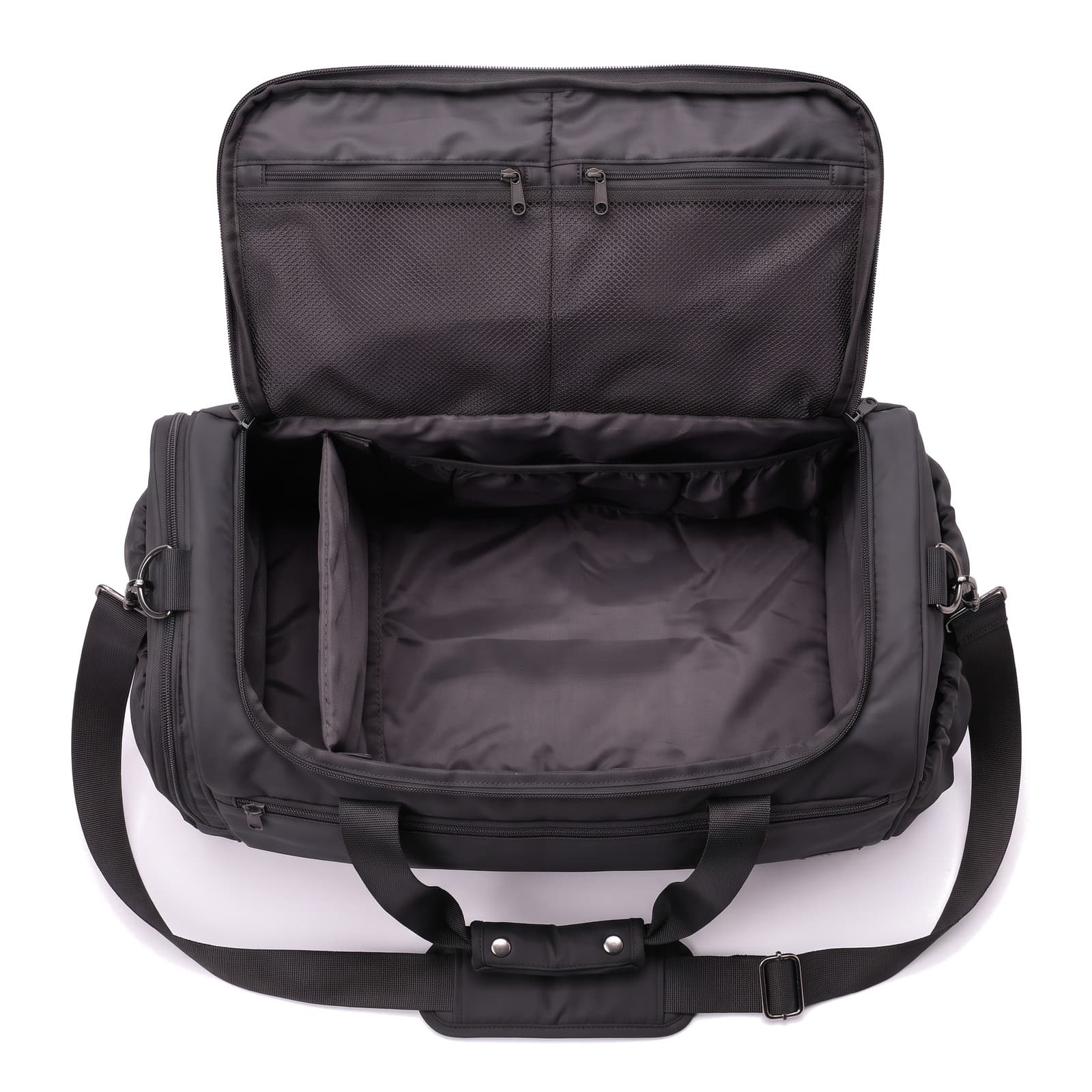 The Original in Matte Black, looking down into the open bag